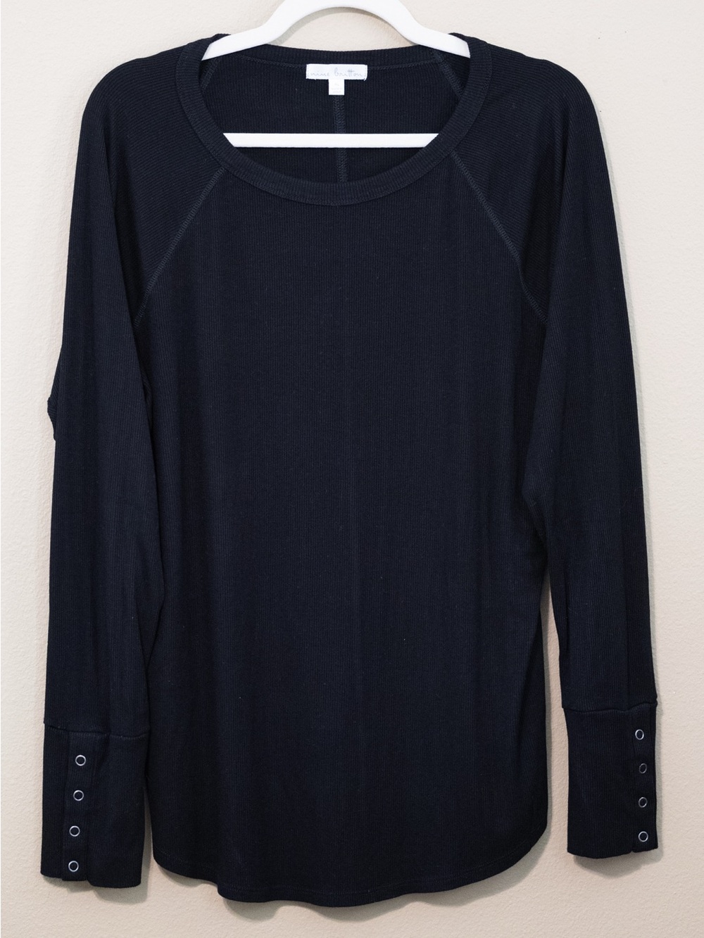 nine britton Black Long Sleeve Lightweight Top
